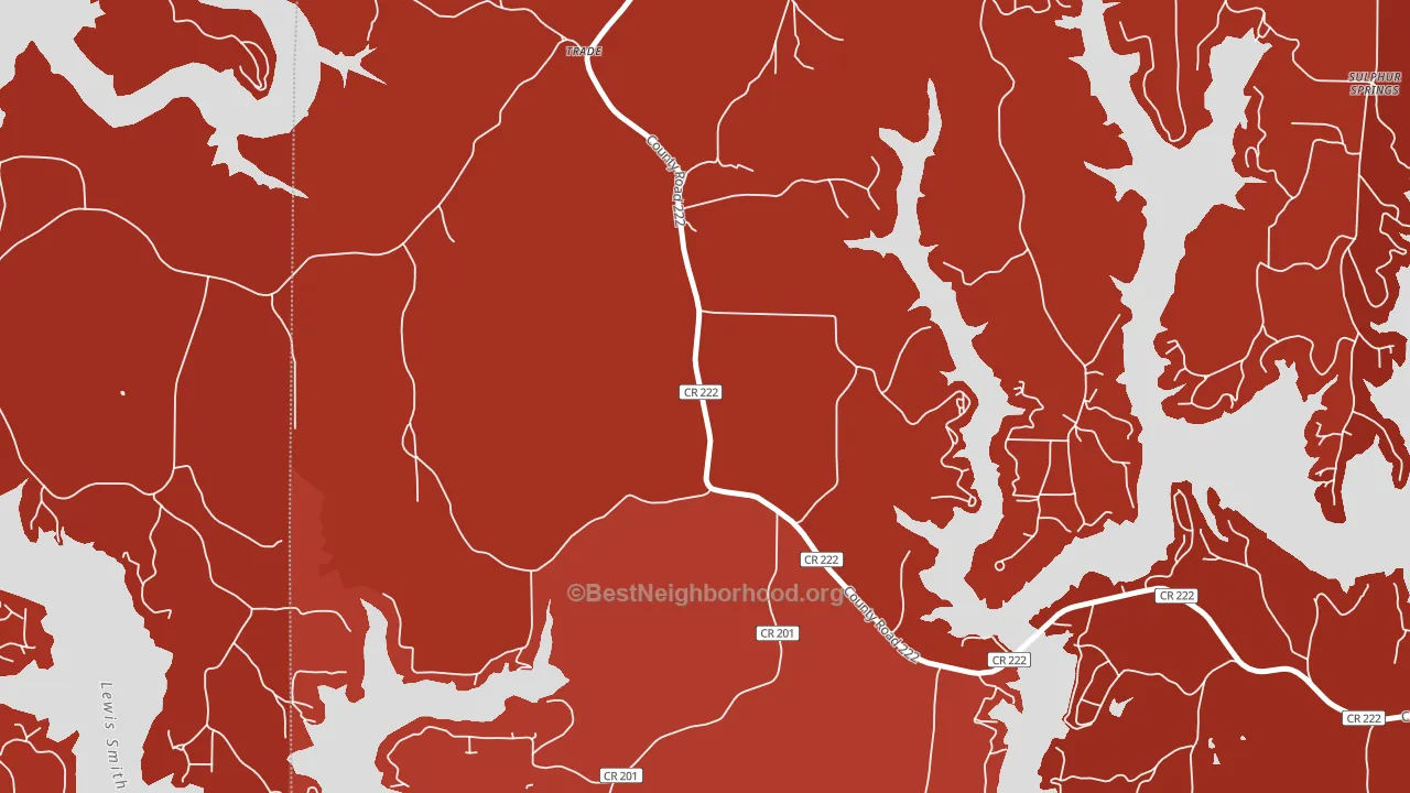 Guthery Crossroads, AL block-group political-lean map