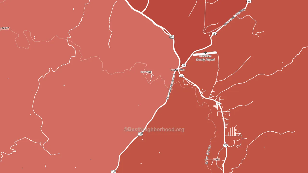 Guthrie, AZ block-group political-lean map