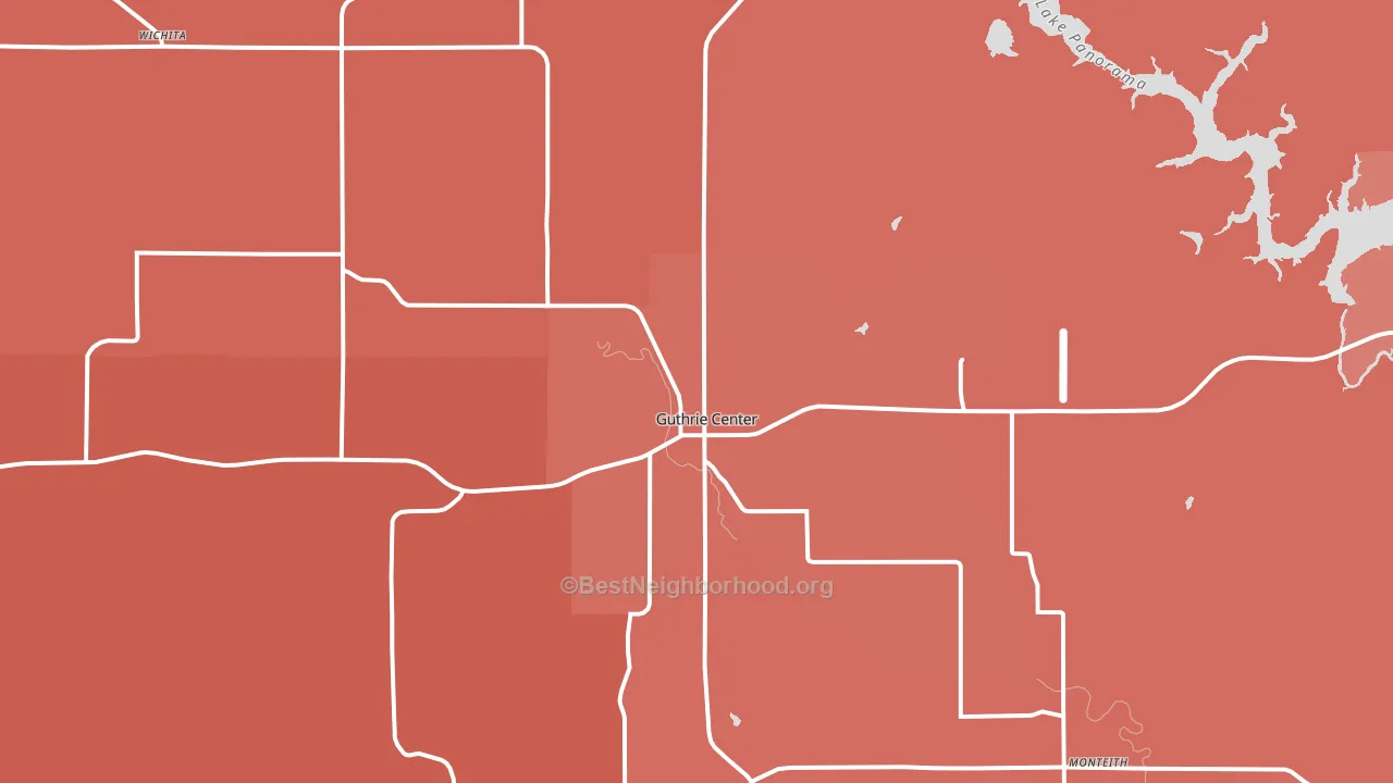 Guthrie Center, IA block-group political-lean map