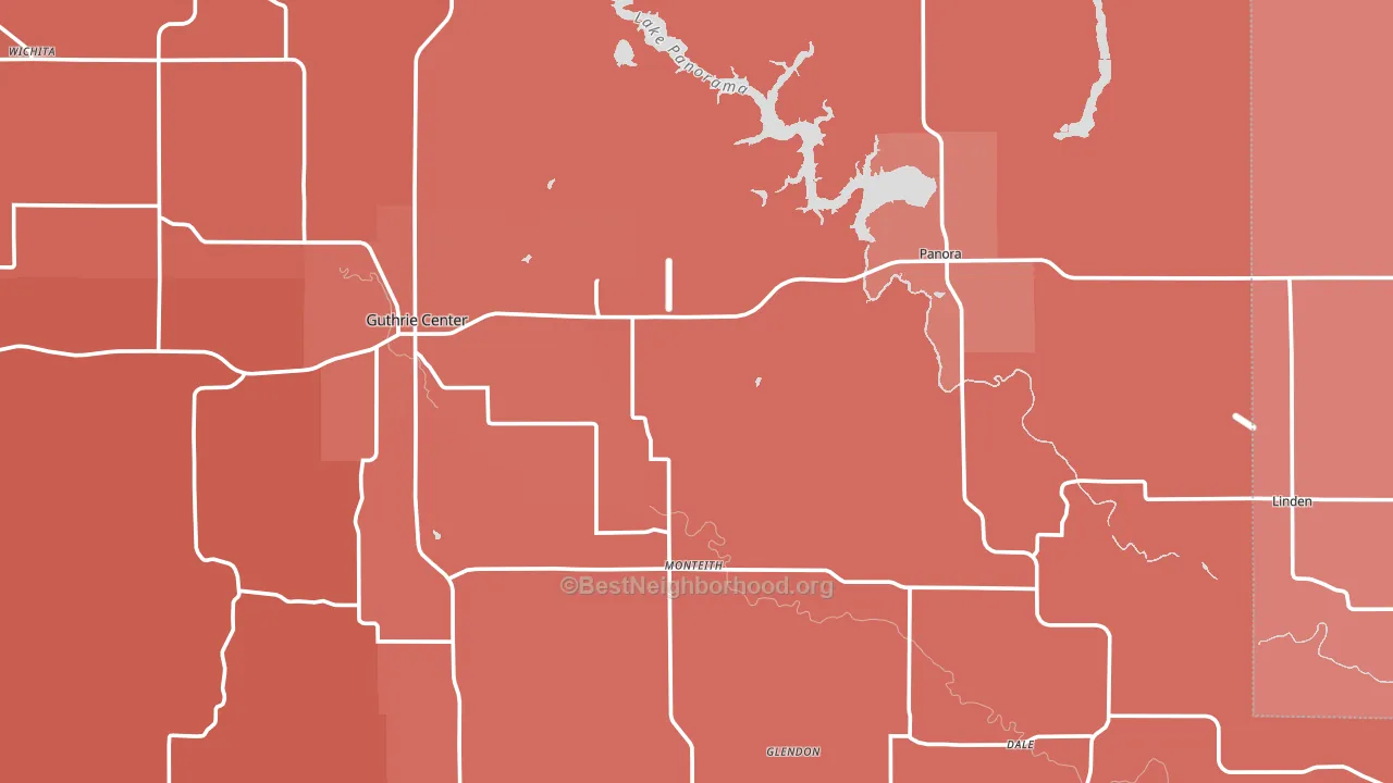 Guthrie County, IA block-group political-lean map