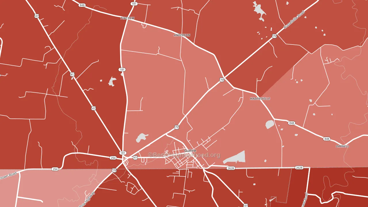 Guthrie, KY block-group political-lean map