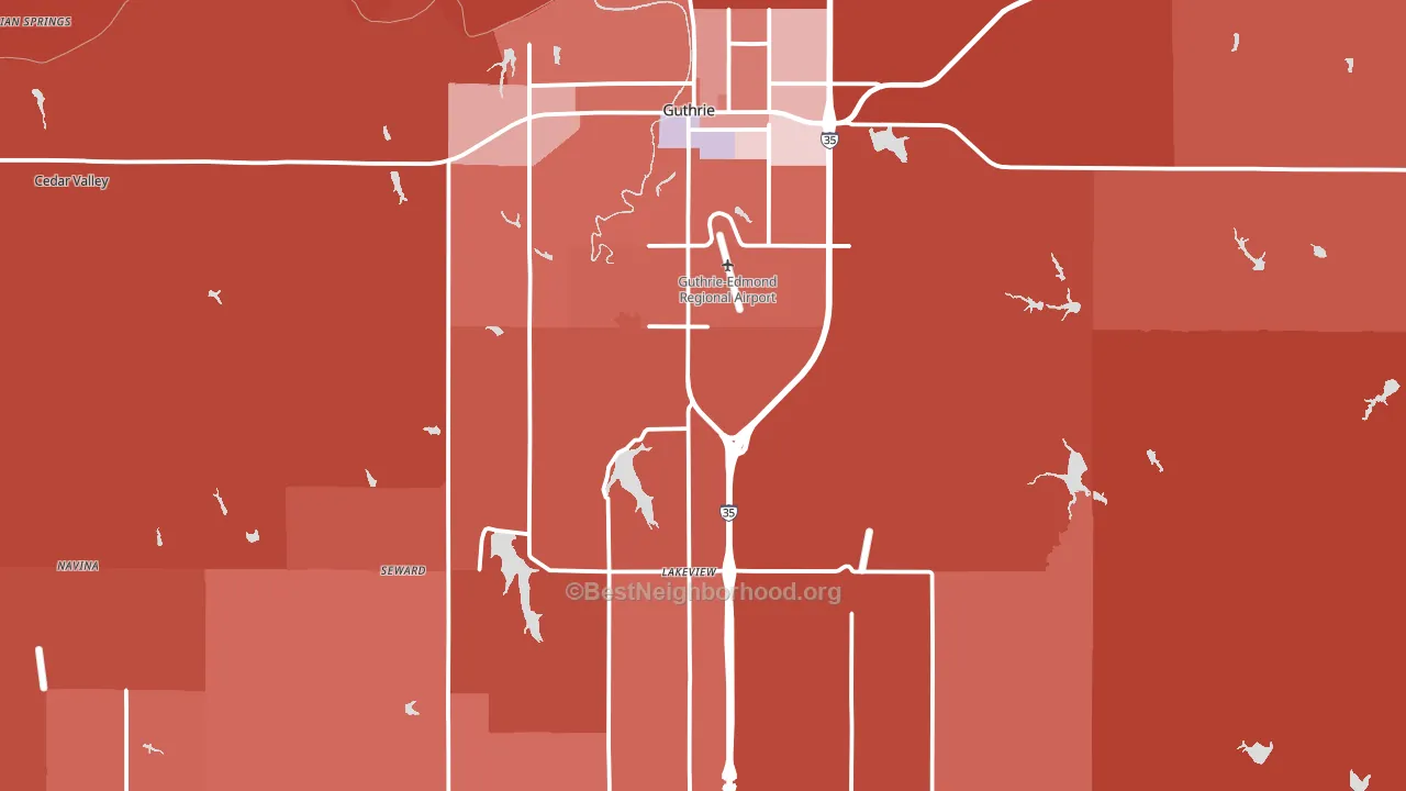 Guthrie, OK block-group political-lean map