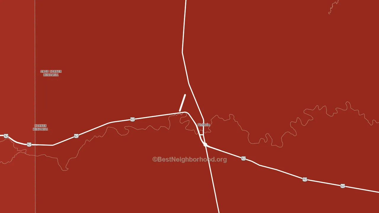 Guthrie, TX block-group political-lean map
