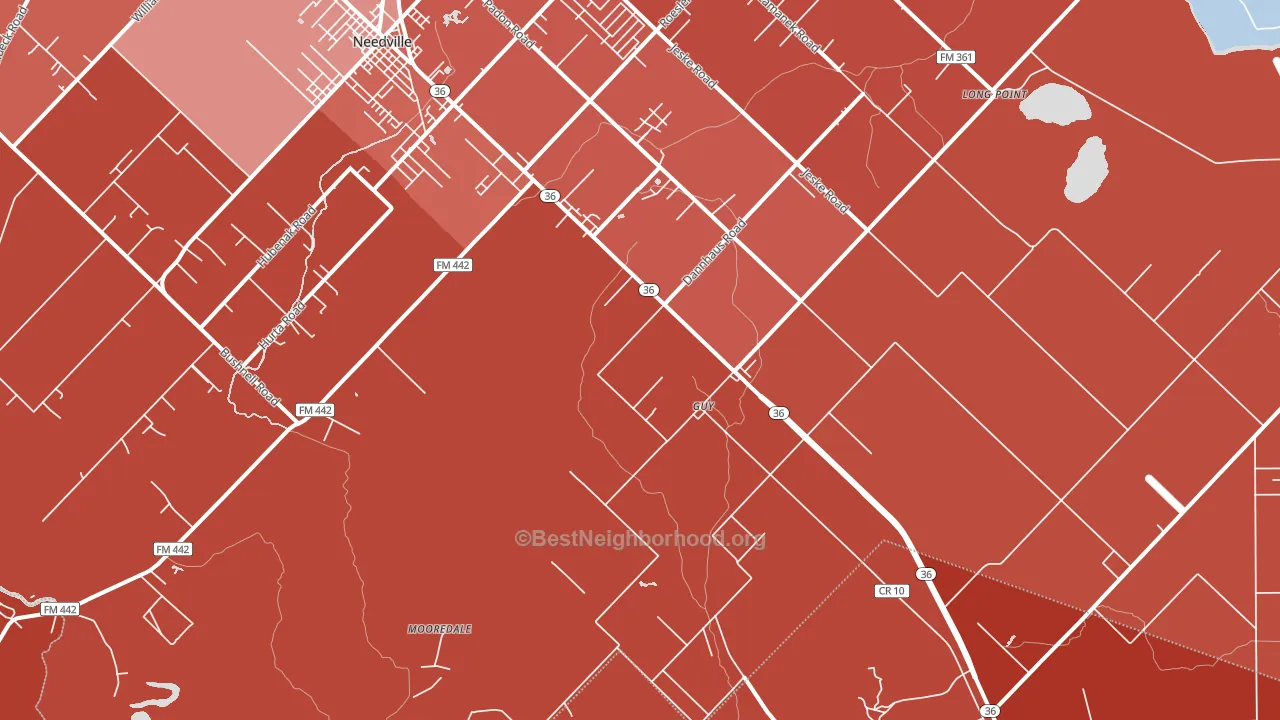Guy, TX block-group political-lean map