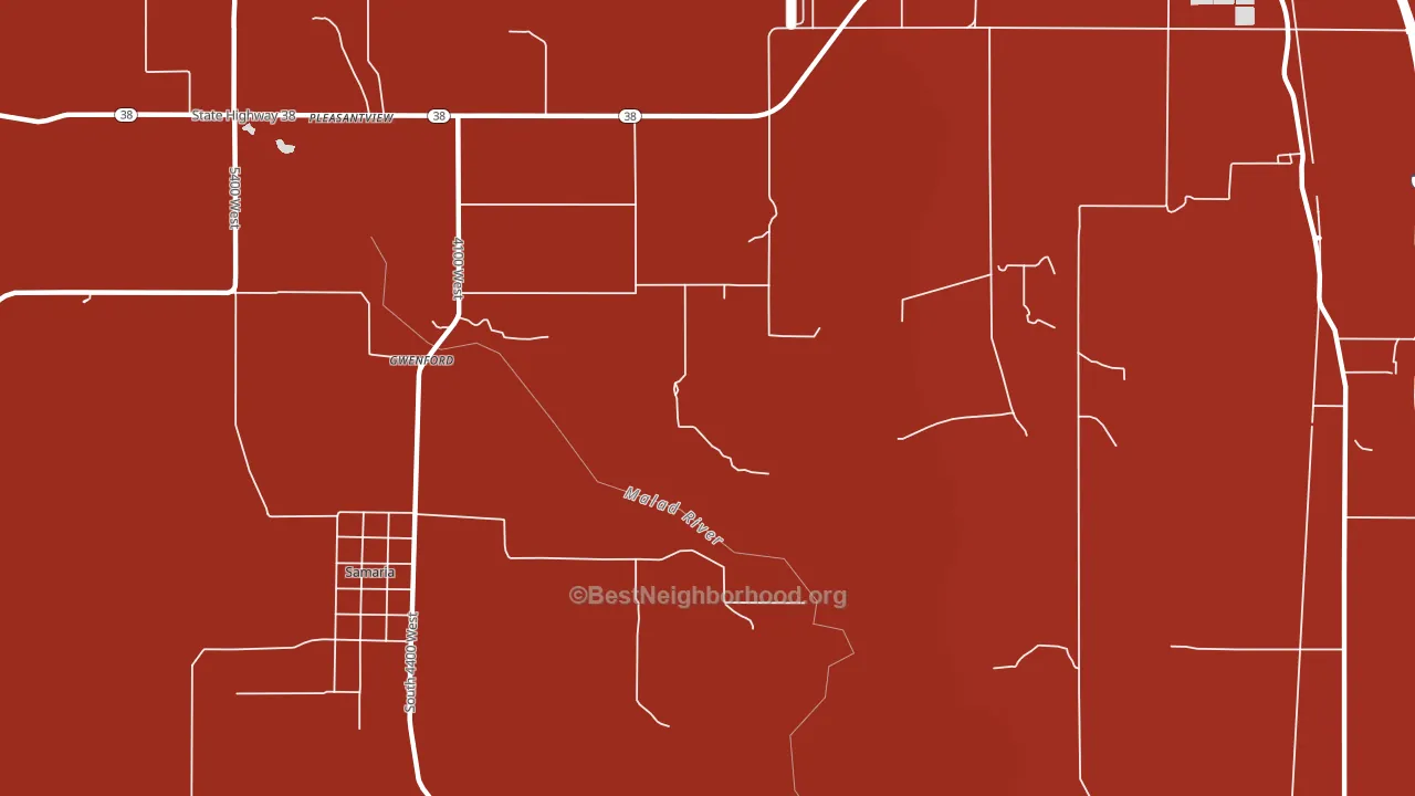 Gwenford, ID block-group political-lean map