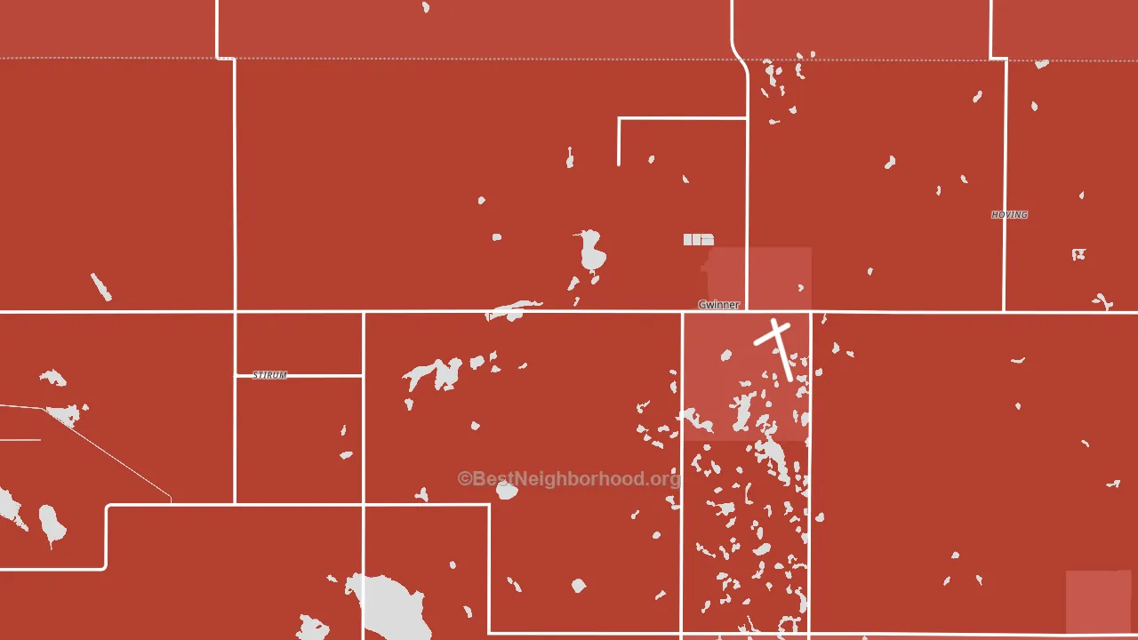 Gwinner, ND block-group political-lean map