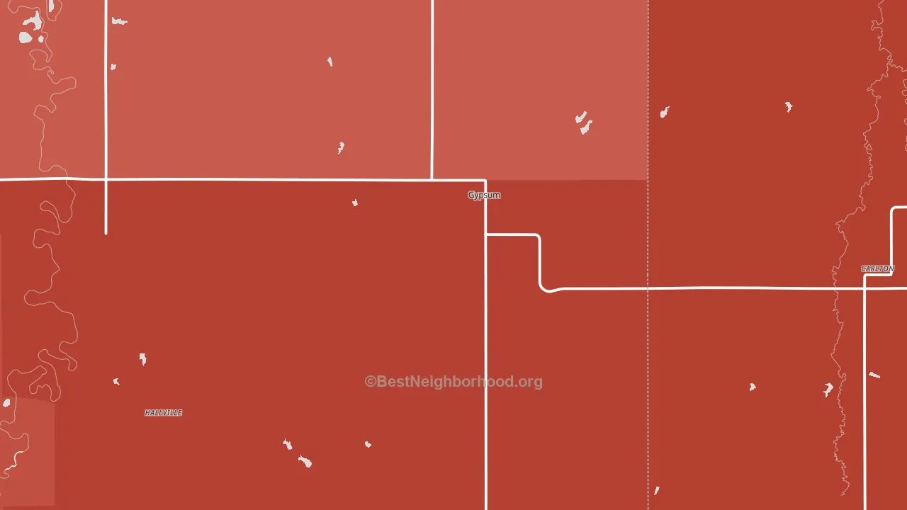Gypsum, KS block-group political-lean map