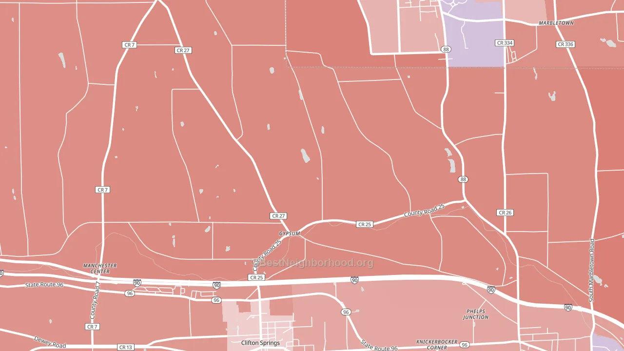 Gypsum, NY block-group political-lean map