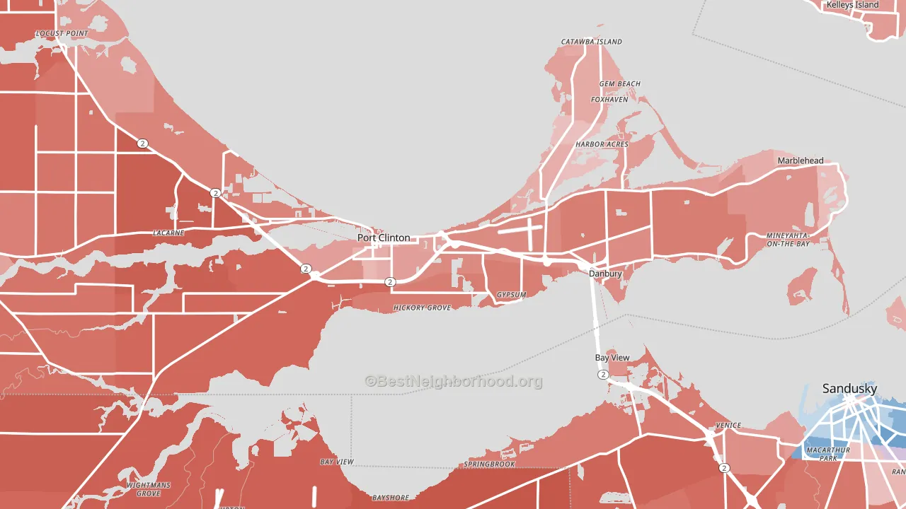 Gypsum, OH block-group political-lean map