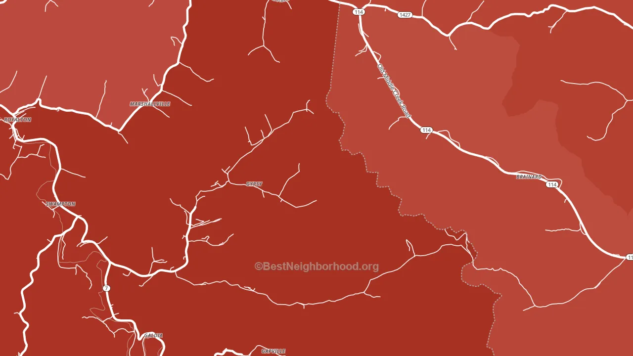 Gypsy, KY block-group political-lean map