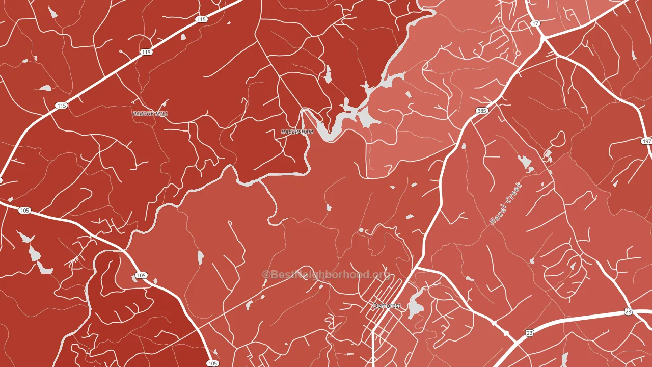 Habersham, GA block-group political-lean map