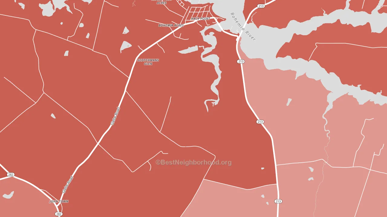 Hack Point, MD block-group political-lean map