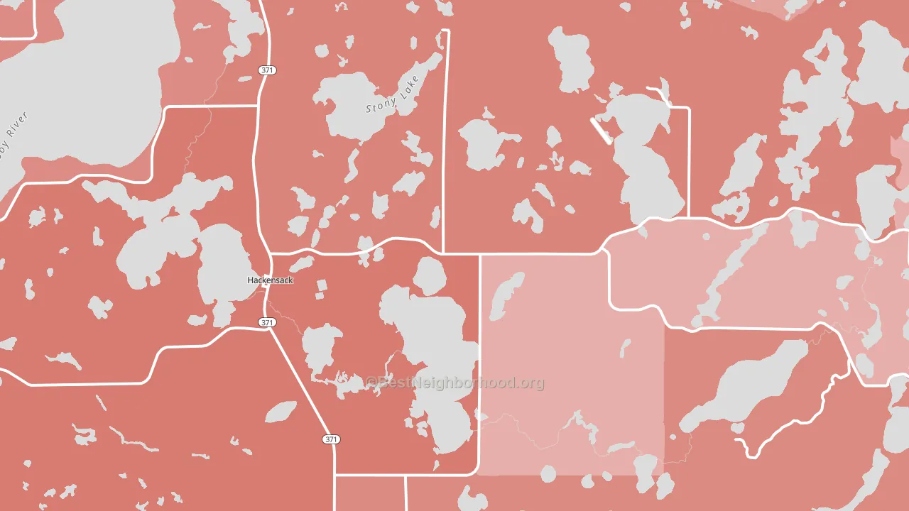 Hackensack, MN block-group political-lean map