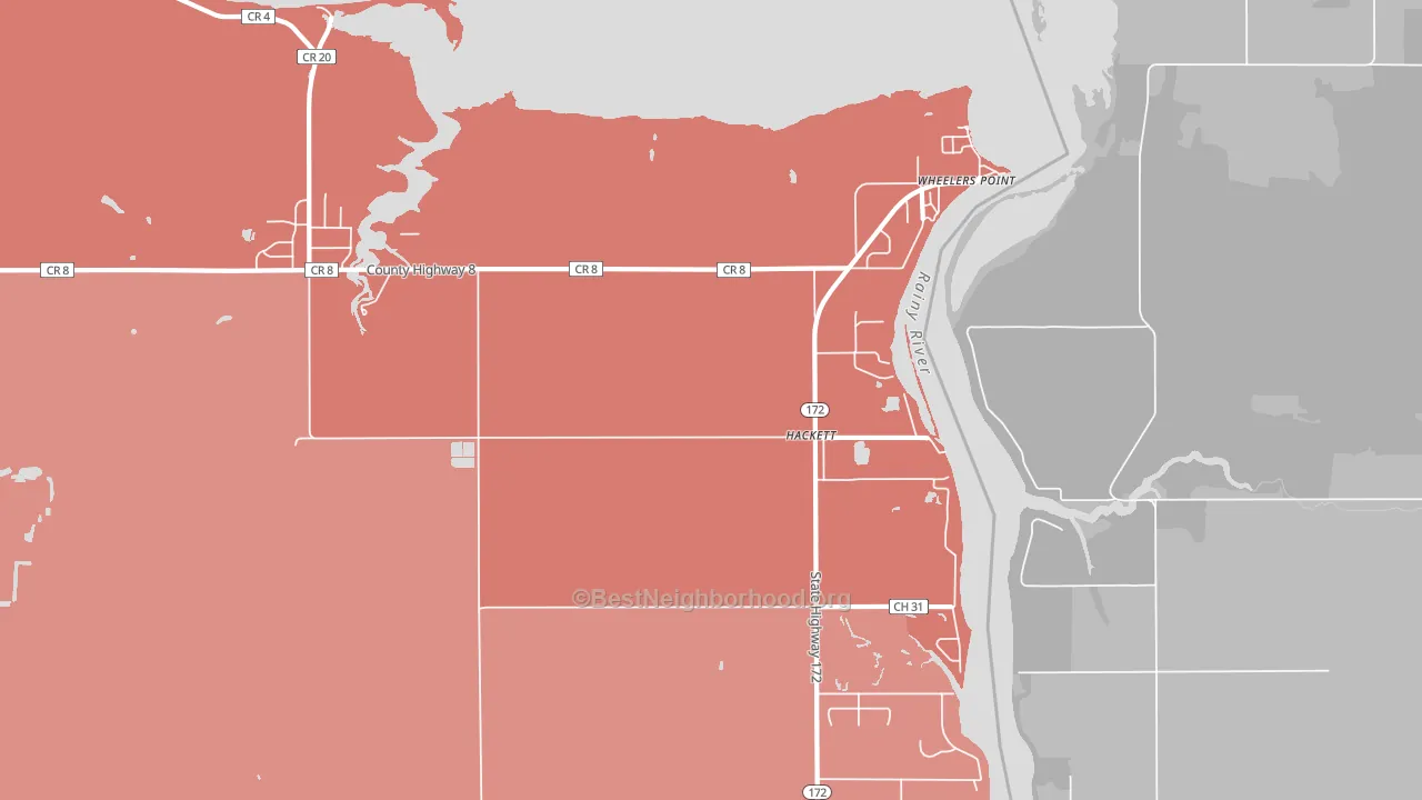 Hackett, MN block-group political-lean map