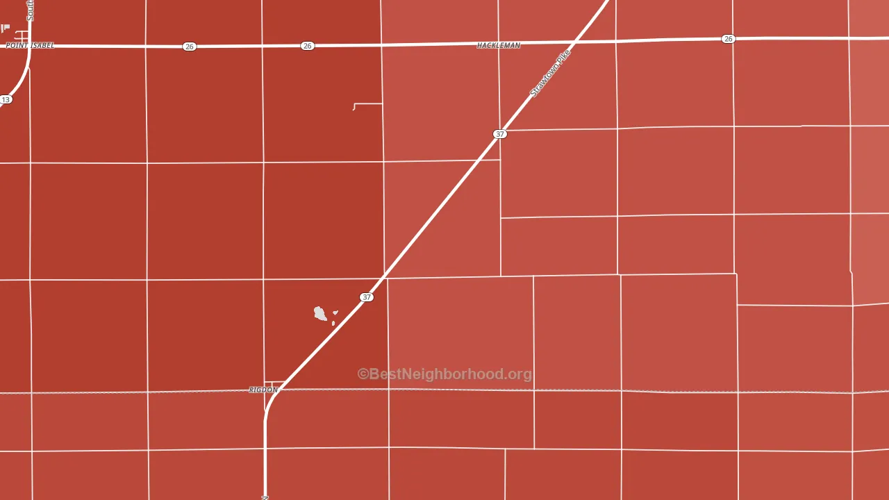Hackleman, IN block-group political-lean map