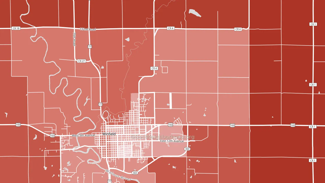 Hackney, KS block-group political-lean map