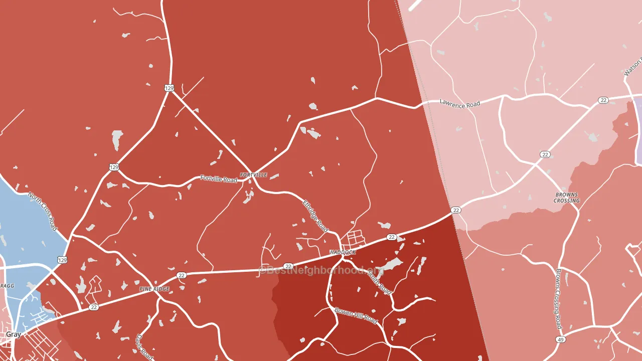 Haddock, GA block-group political-lean map