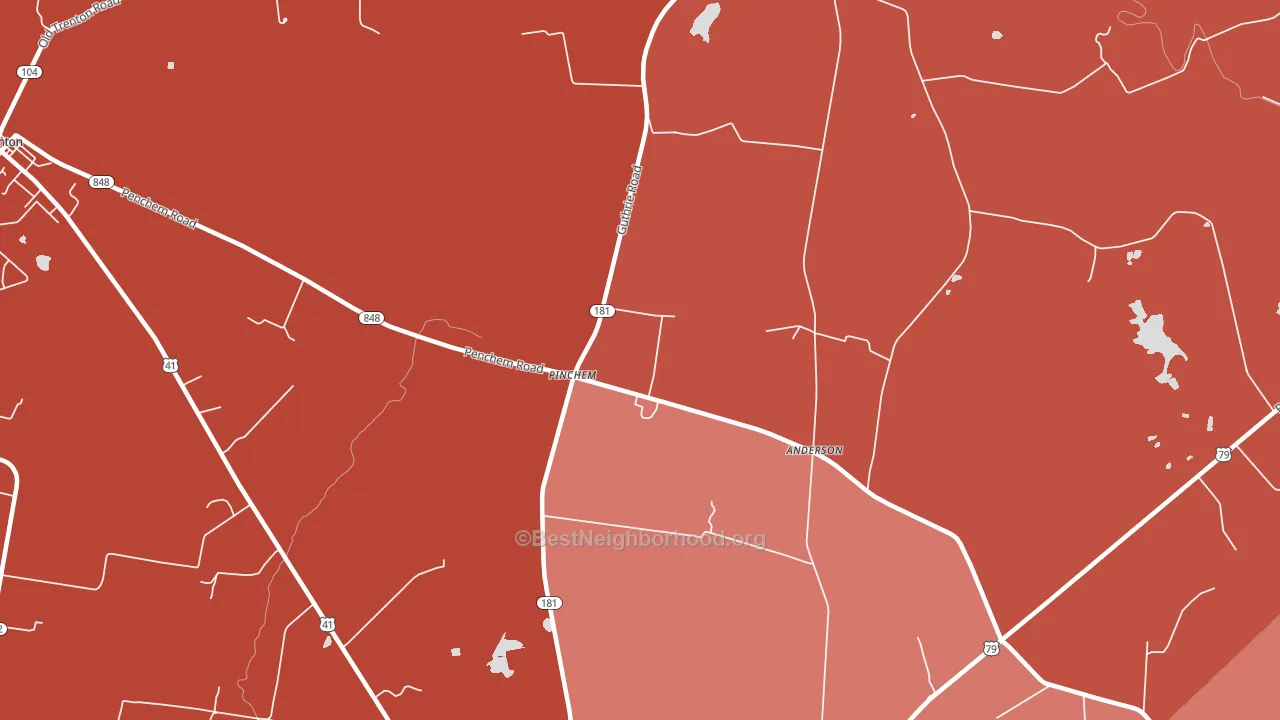 Hadensville, KY block-group political-lean map