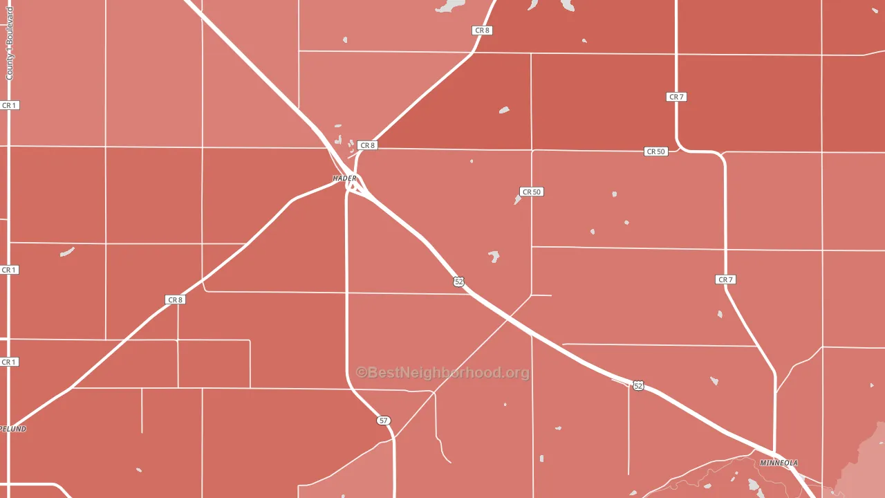 Hader, MN block-group political-lean map