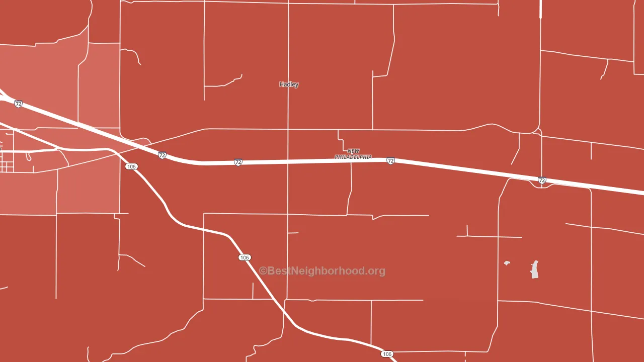 Hadley, IL block-group political-lean map