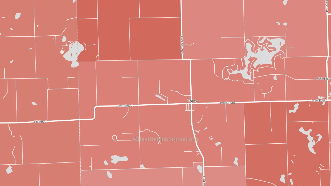 Hadley, MI block-group political-lean map