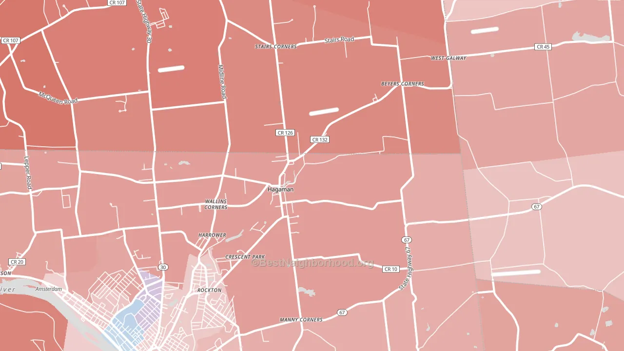 Hagaman, NY block-group political-lean map
