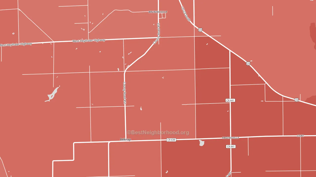 Hagensville, MI block-group political-lean map