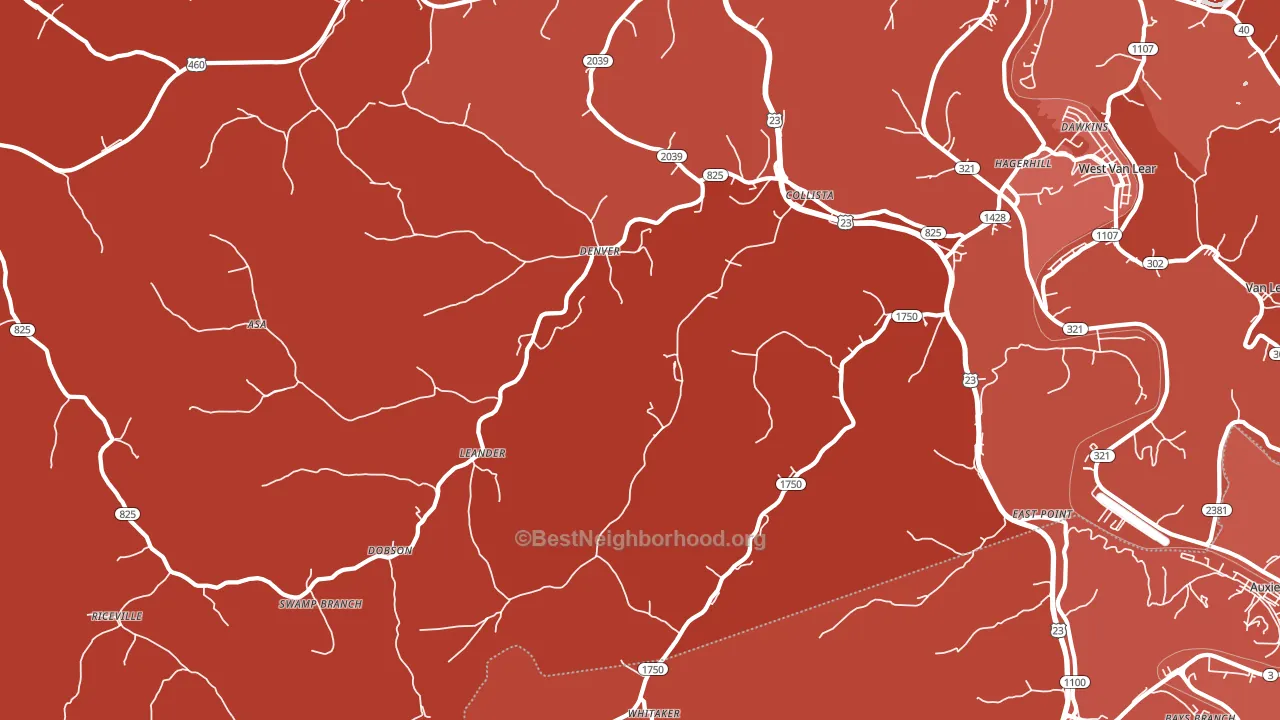 Hagerhill, KY block-group political-lean map