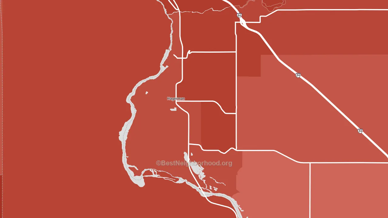 Hagerman, ID block-group political-lean map
