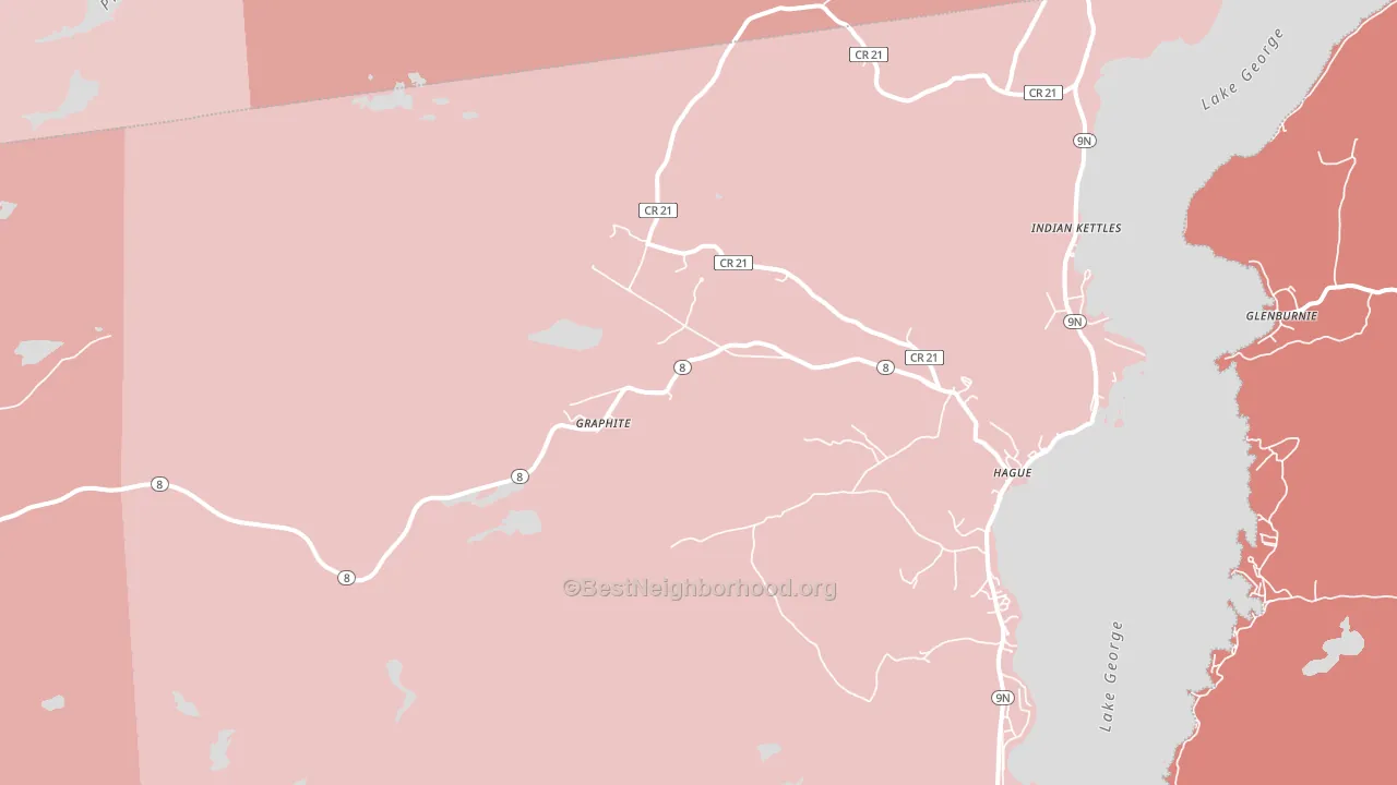 Hague, NY block-group political-lean map
