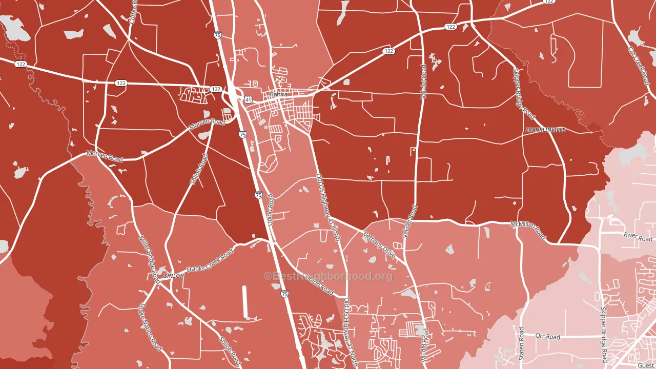 Hahira, GA block-group political-lean map