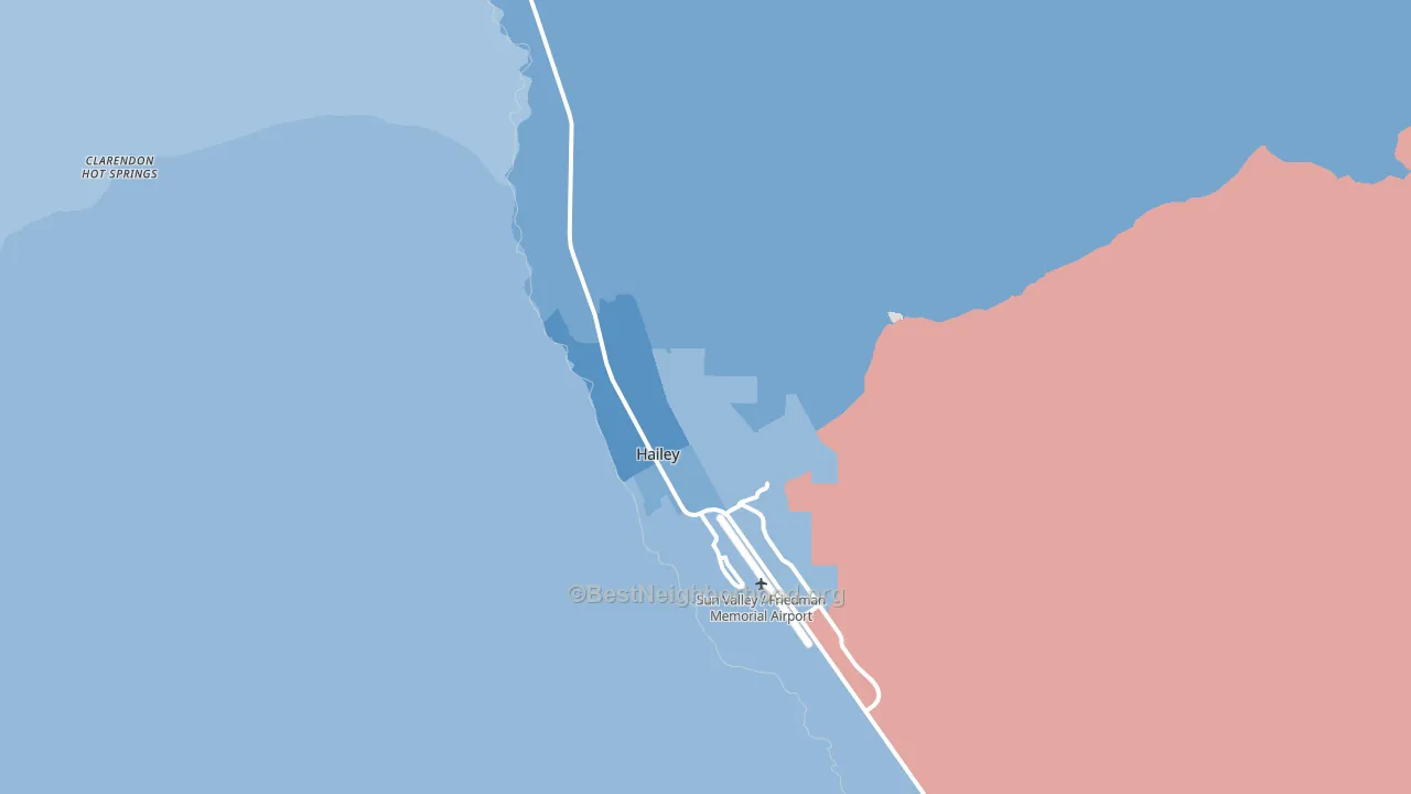 Hailey, ID block-group political-lean map