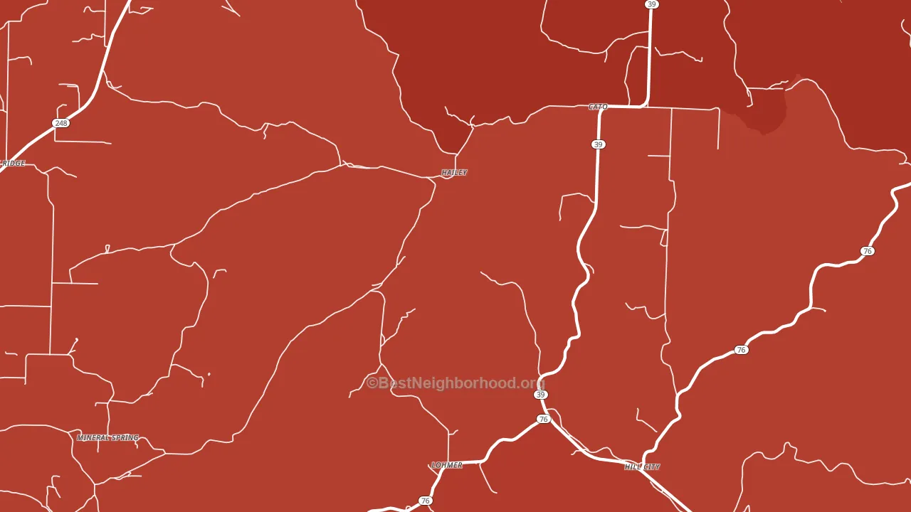 Hailey, MO block-group political-lean map