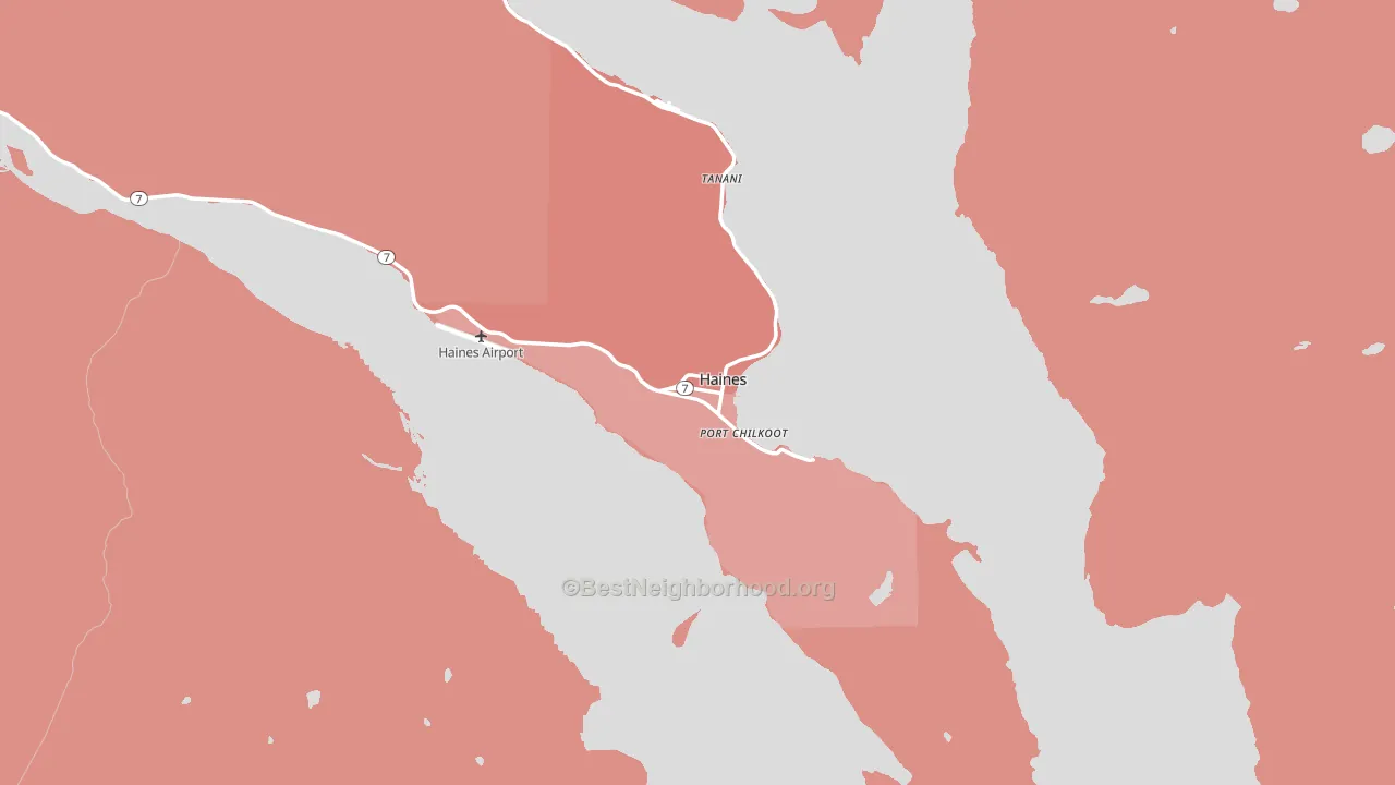 Haines, AK block-group political-lean map