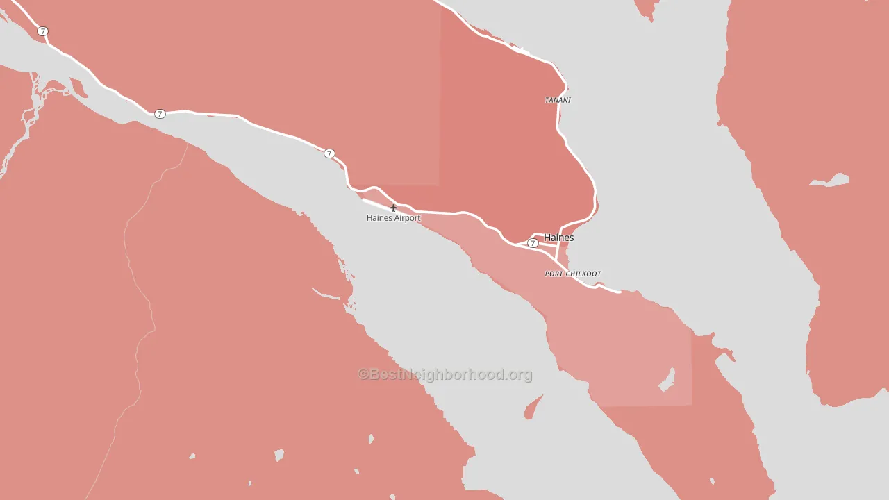Haines Borough, AK block-group political-lean map