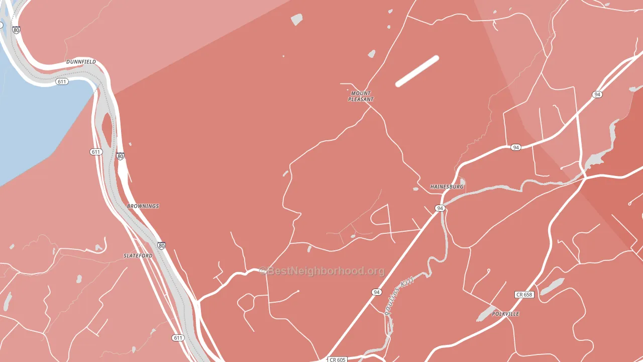 Hainesburg, NJ block-group political-lean map