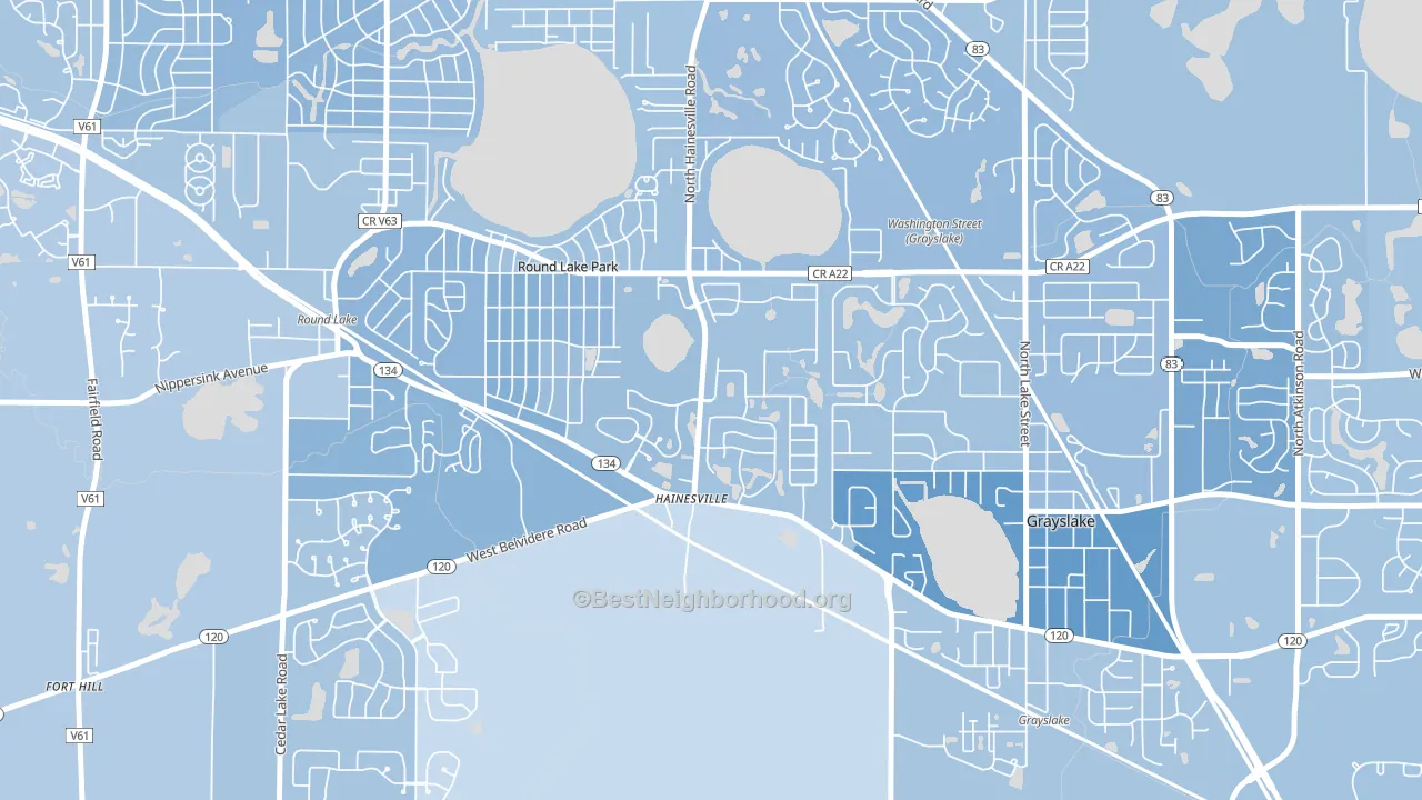 Hainesville, IL block-group political-lean map