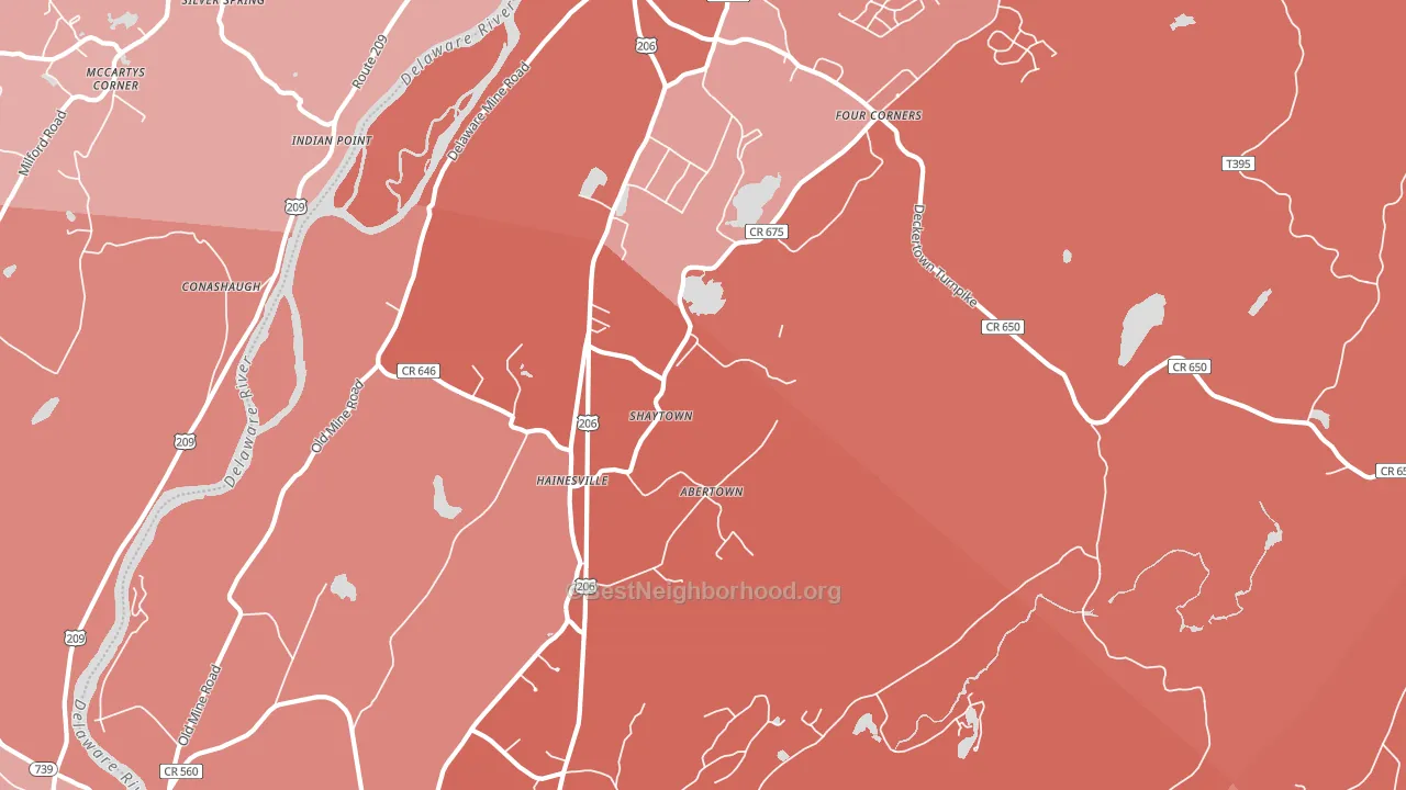Hainesville, NJ block-group political-lean map