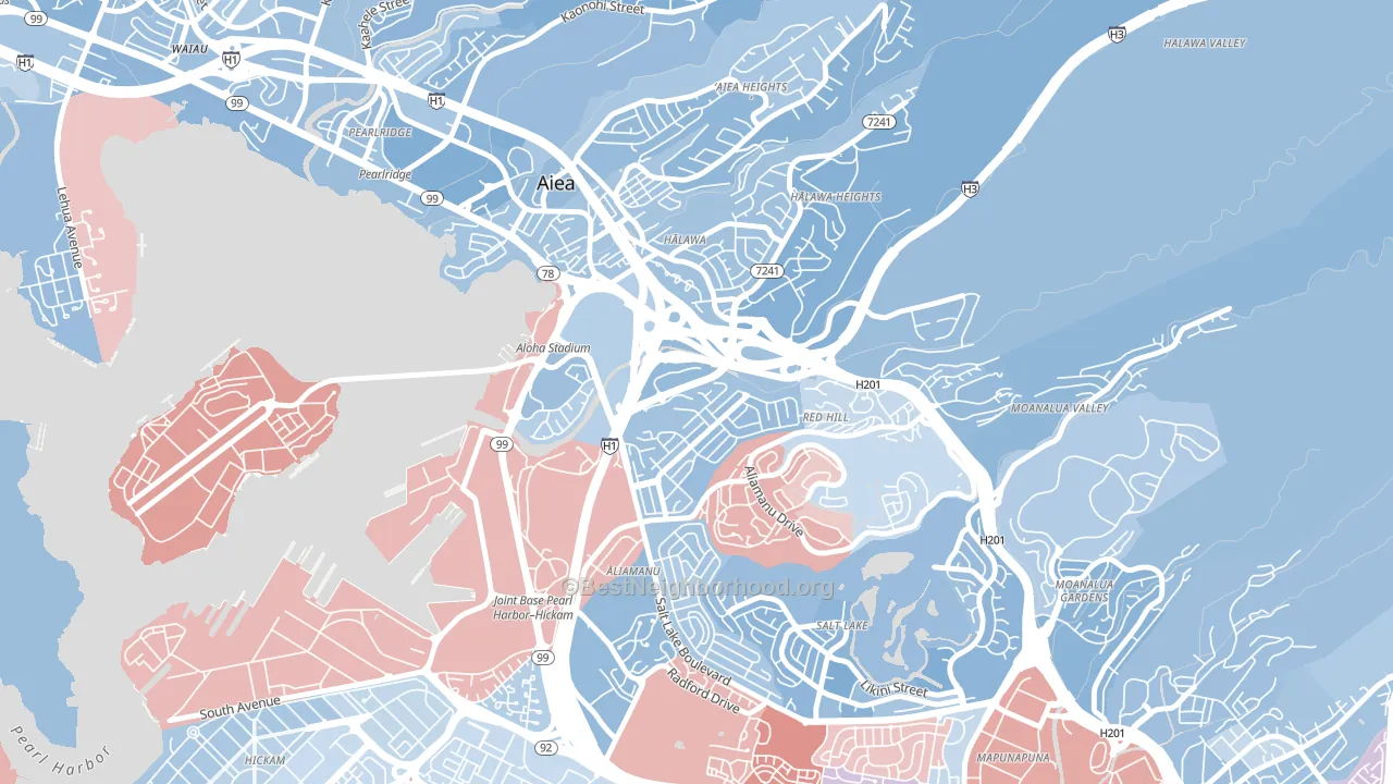 Halawa, HI block-group political-lean map