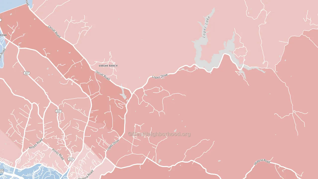 Halcyon, CA block-group political-lean map
