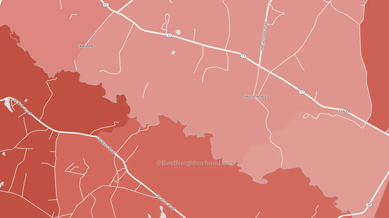 Halcyondale, GA block-group political-lean map