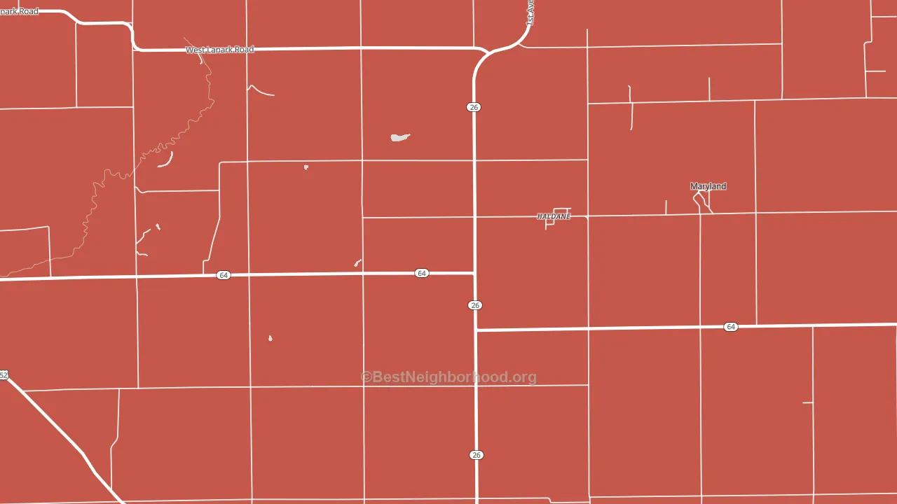 Haldane, IL block-group political-lean map
