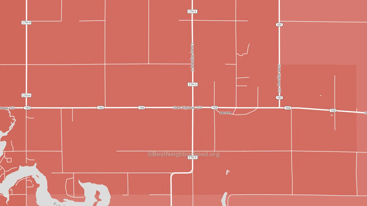 Halder, WI block-group political-lean map