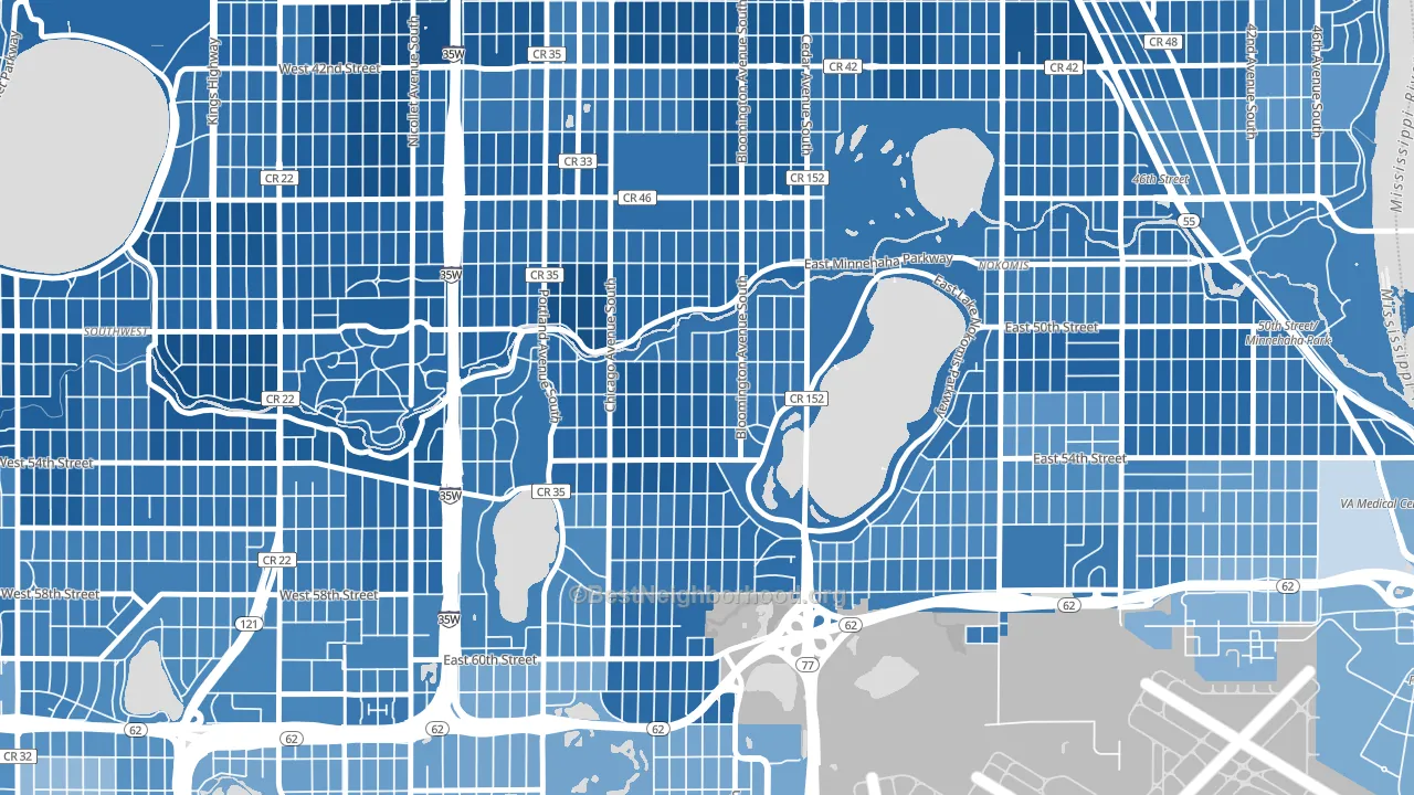 Hale, Minneapolis, MN block-group political-lean map