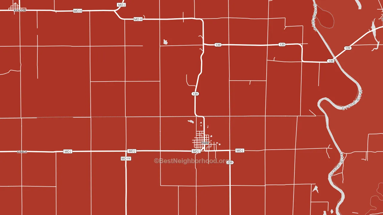 Hale, MO block-group political-lean map