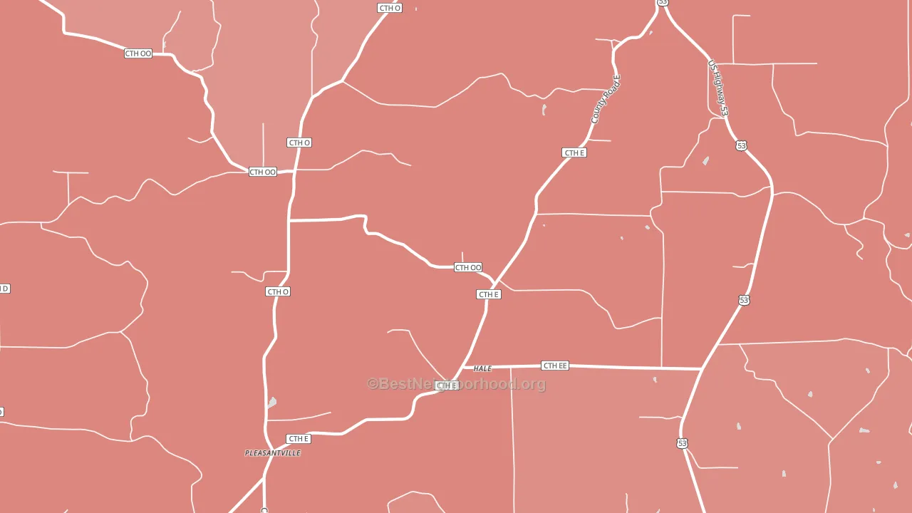 Hale, WI block-group political-lean map