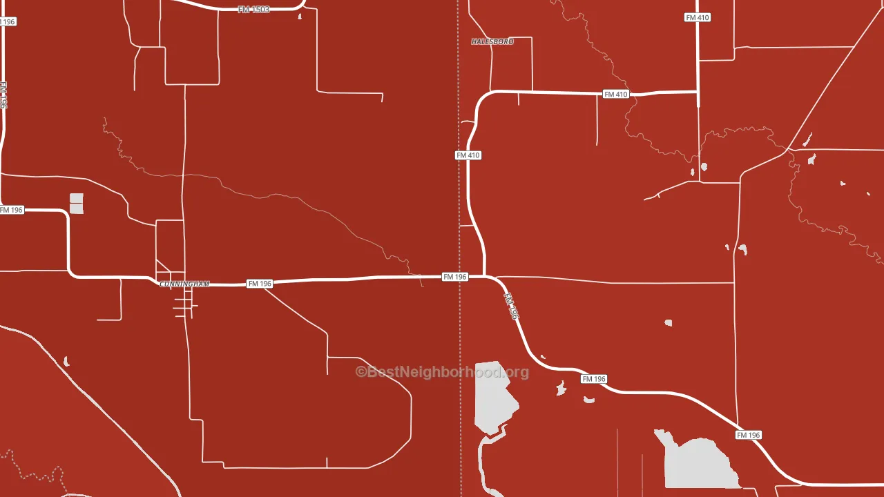 Halesboro, TX block-group political-lean map