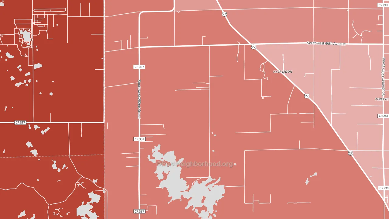 Half Moon, FL block-group political-lean map