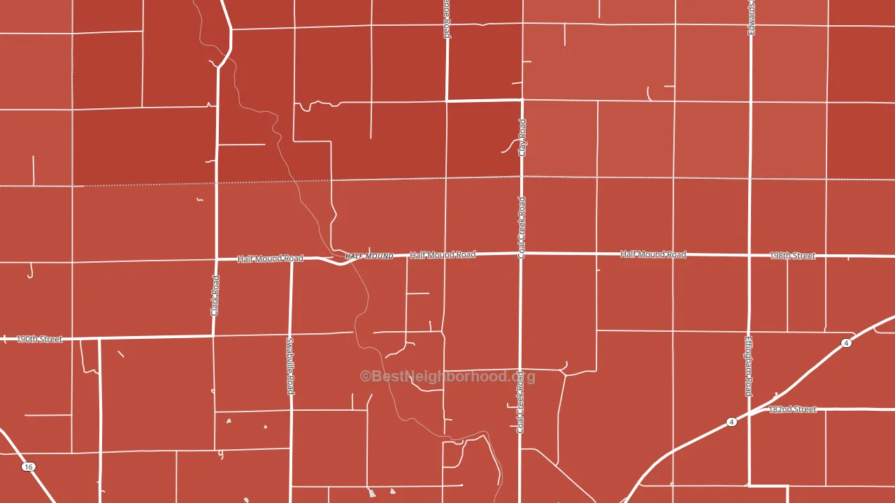 Half Mound, KS block-group political-lean map