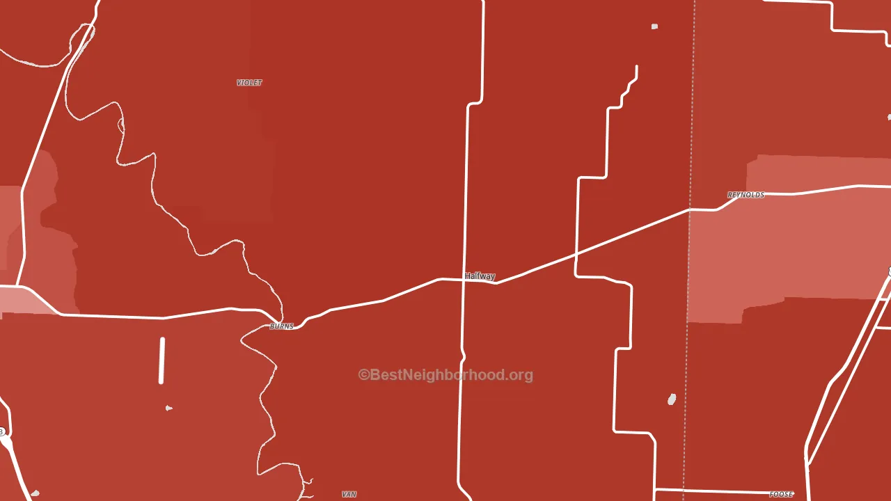 Halfway, MO block-group political-lean map